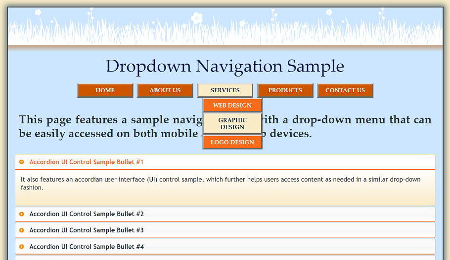 Drop-down Sample Image