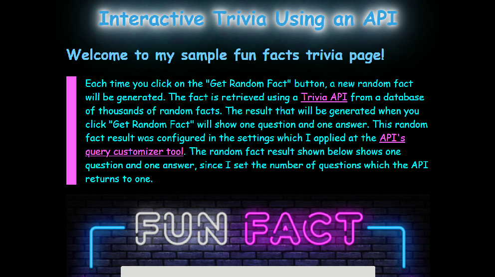 Trivia Sample Image